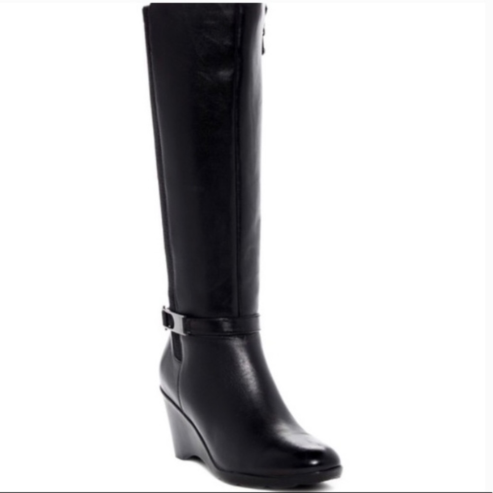 Blondo Laina Waterproof Tall Black Wedge Boots 7